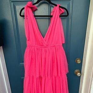 Baltic Born Tessa Tiered Tulle Tank Chic Preppy Pink Layered Fluffy Dress NWT